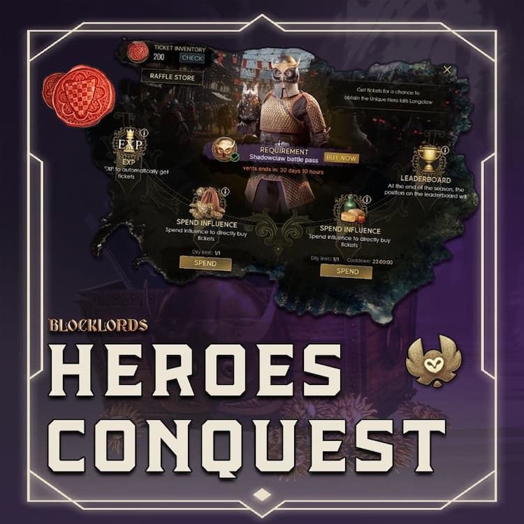 BLOCKLORDS announces the 'Heroes Conquest' Raffle Event